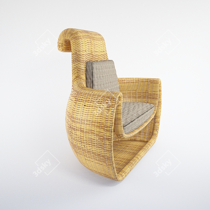 Woven Round Chair 3D model image 2