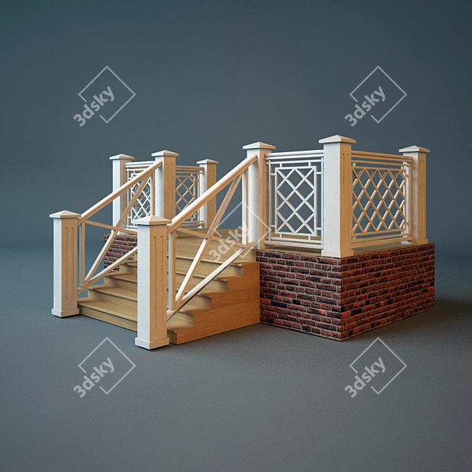 Outdoor Haven: Covered Porch 3D model image 1