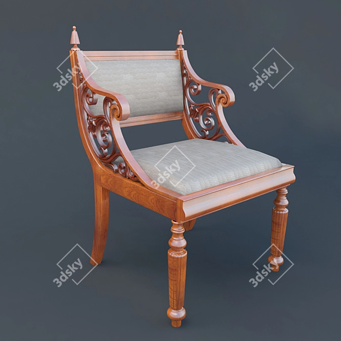 Elegant Danish Armchair 3D model image 1