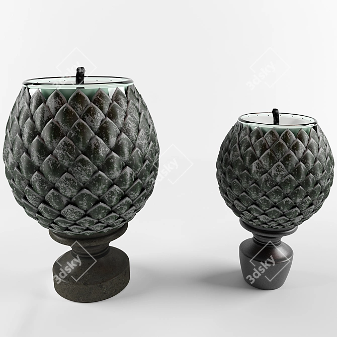 Decorative Cone Candlestick 3D model image 2