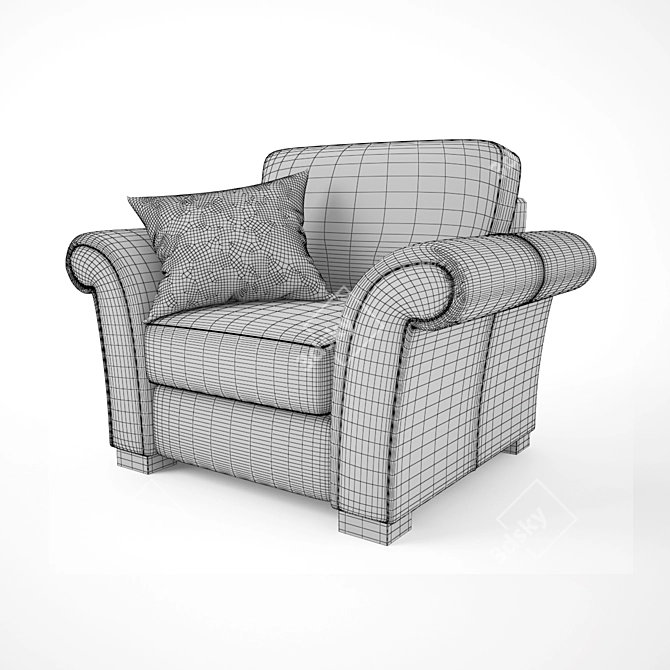Natuzzi Inga: Perfectly Crafted Armchair 3D model image 3