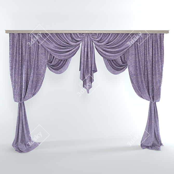 Timeless Elegance: Classic Curtain 3D model image 1