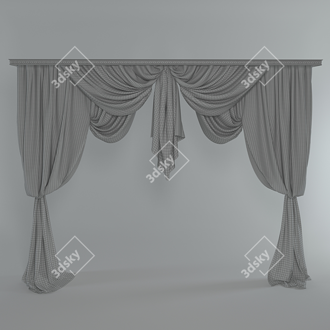 Timeless Elegance: Classic Curtain 3D model image 2