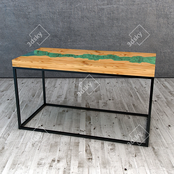 Modern Industrial Coffee Table 3D model image 1