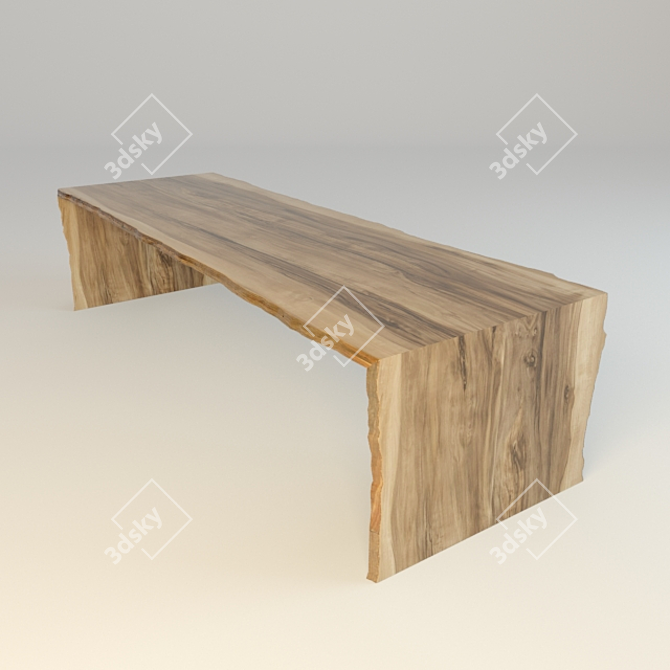 Wooden Edging Board Table 3D model image 1