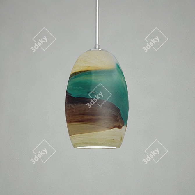 Surreal Satin Nickel LED Pendant 3D model image 1