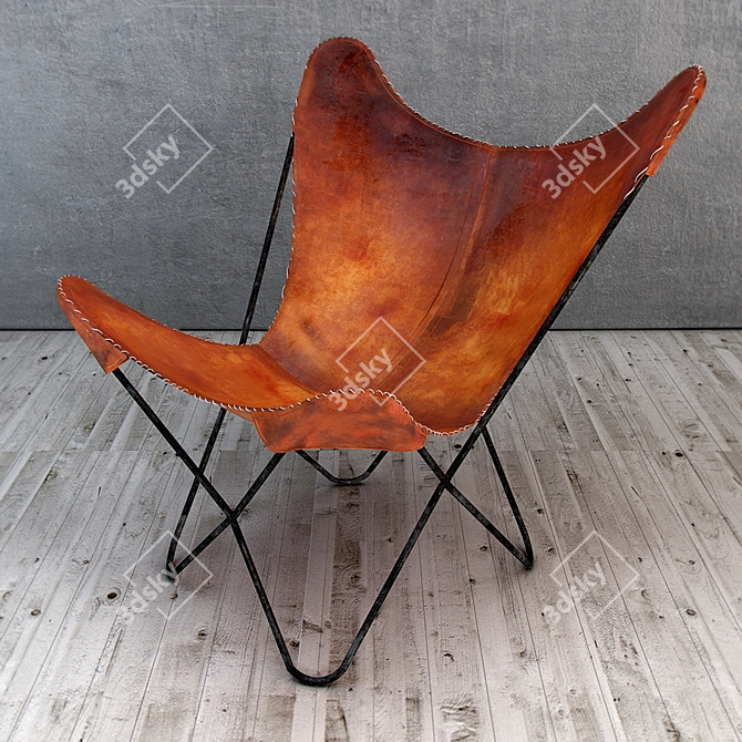Butterfly Leather Chair by Loftdesigne 3D model image 1