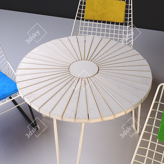 Flamingo Chairs Set: Stylish Vintage Design 3D model image 2