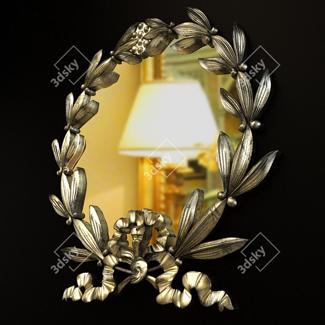 Elegant Vintage Mirror Frame 3D model image 3