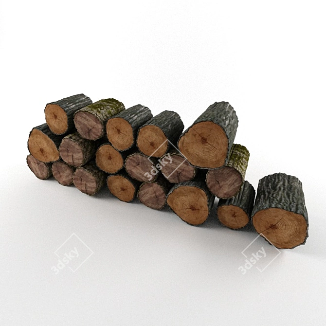  Rustic Log Wood for Crafts 3D model image 1