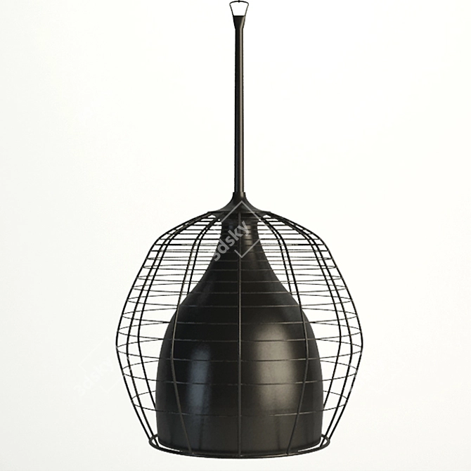 Elegant Cage Pendant Light 3D model image 1