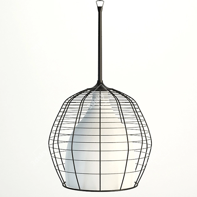 Elegant Cage Pendant Light 3D model image 2