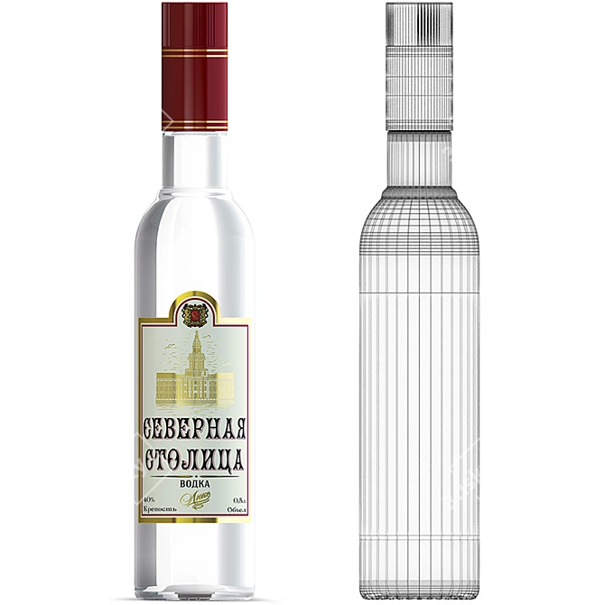 Elegant Vodka Bottle: A Classy Choice 3D model image 1