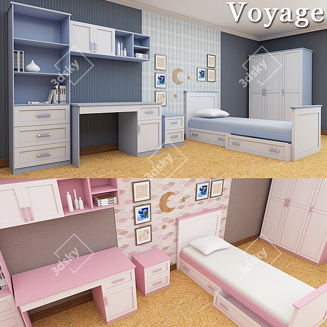 Voyage Kids Furniture Set 3D model image 1