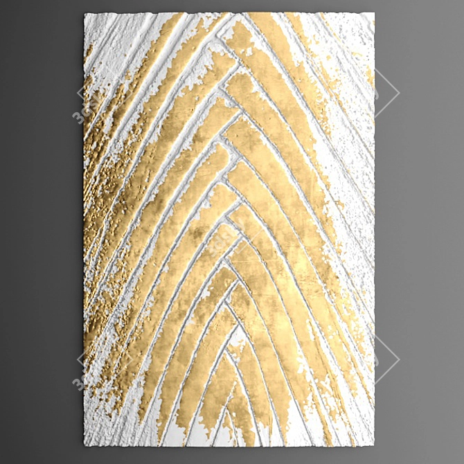 Customized Wood Carved Wall Panel 3D model image 1