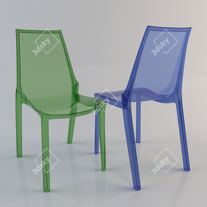 Elegant Velvet Vanity Chair 3D model image 1