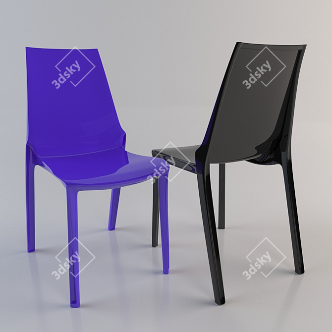 Elegant Velvet Vanity Chair 3D model image 2