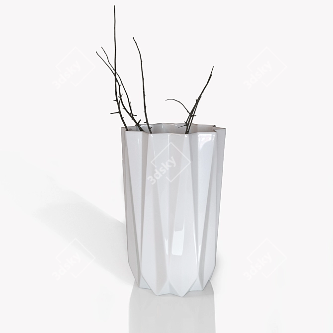 Geometric Ceramic Vase - Bloomingville 3D model image 1