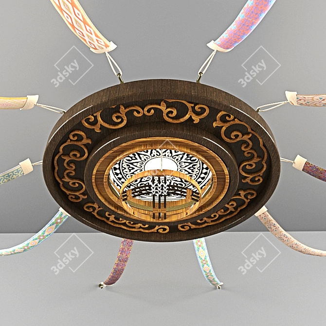 Title: Ethnic Charm Chandelier 3D model image 1