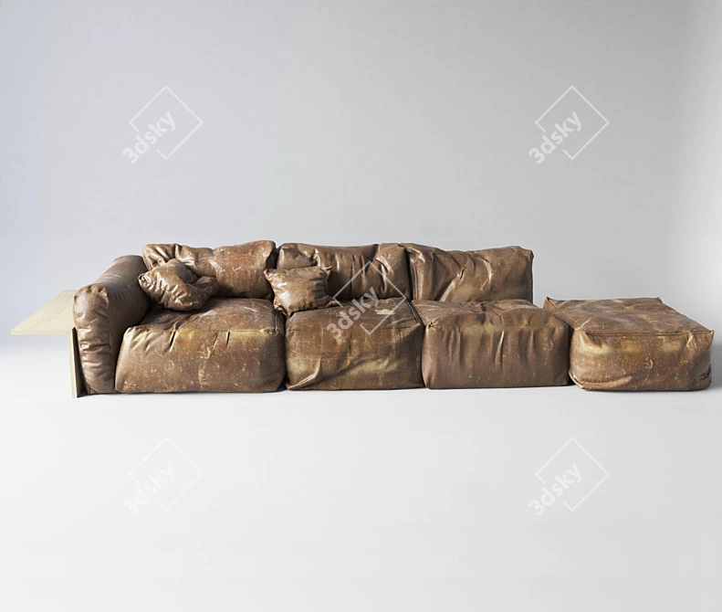 Vintage Modular Sofa Set 3D model image 2