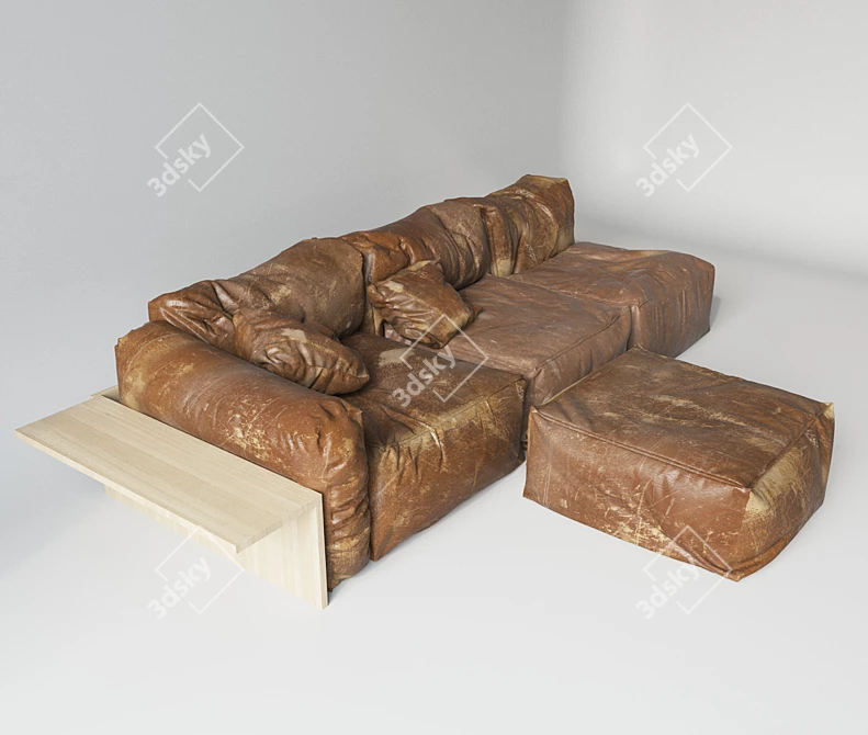 Vintage Modular Sofa Set 3D model image 3