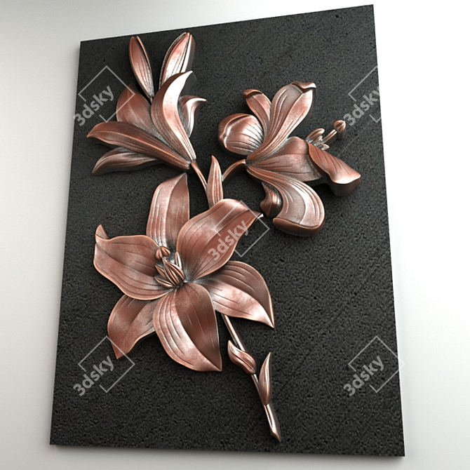 Elegant Lily Crafting Ornament 3D model image 3