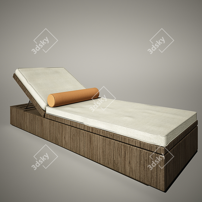 Relaxing Poolside Lounger 3D model image 1