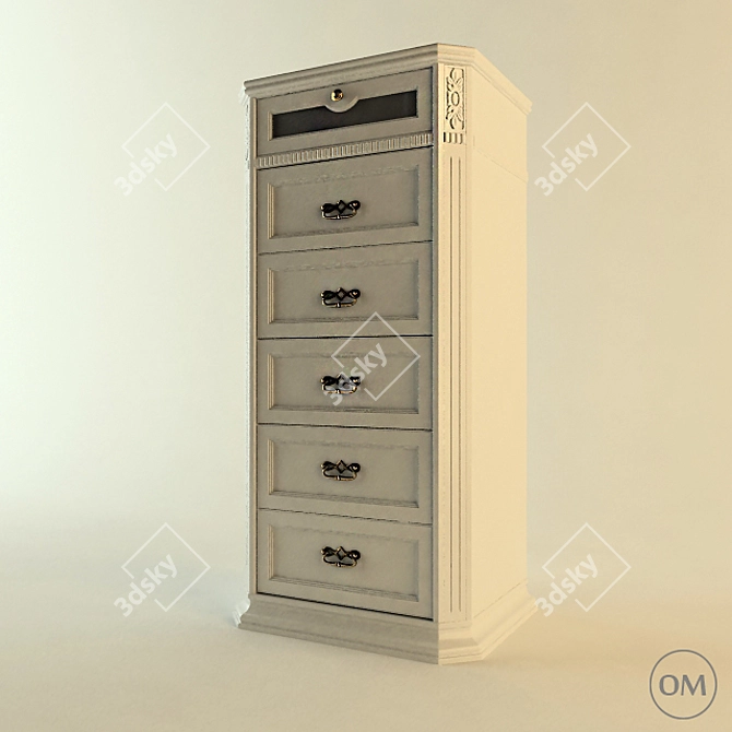 Elegant Italian Style Bristol Commode 3D model image 2