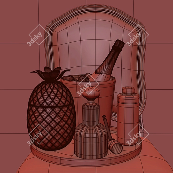 Pineapple Paradise Bar Set 3D model image 2