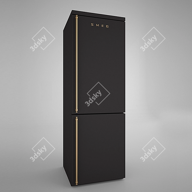 Sleek Smeg Fridge 3D model image 1