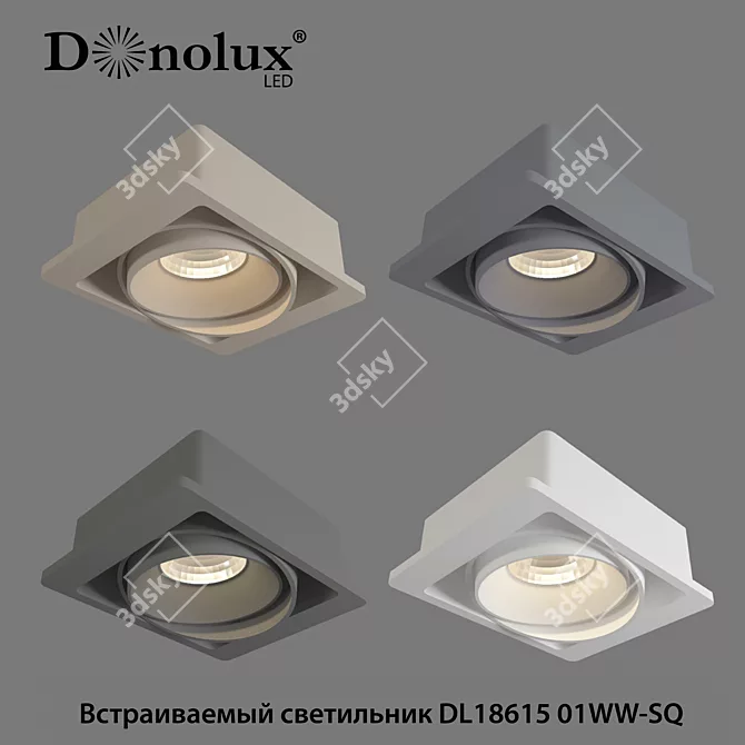 Donolux DL18615 01WW-SQ: Dimmable MR16 Recessed Spotlight 3D model image 1