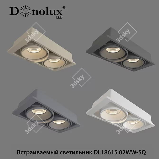 Dual Rotating MR16 Recessed Downlight 3D model image 1