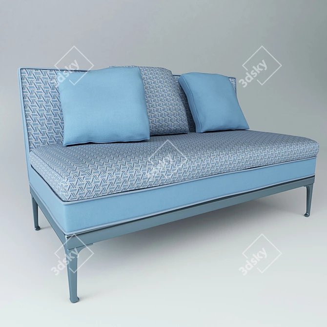 Italian Eleganza: Fabric Sofa with Pillows 3D model image 1