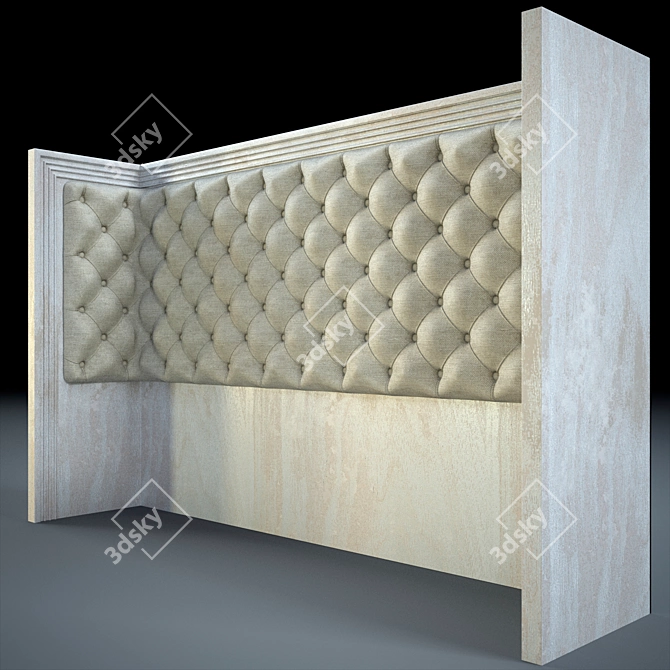 Country Style Linen Headboard 3D model image 1