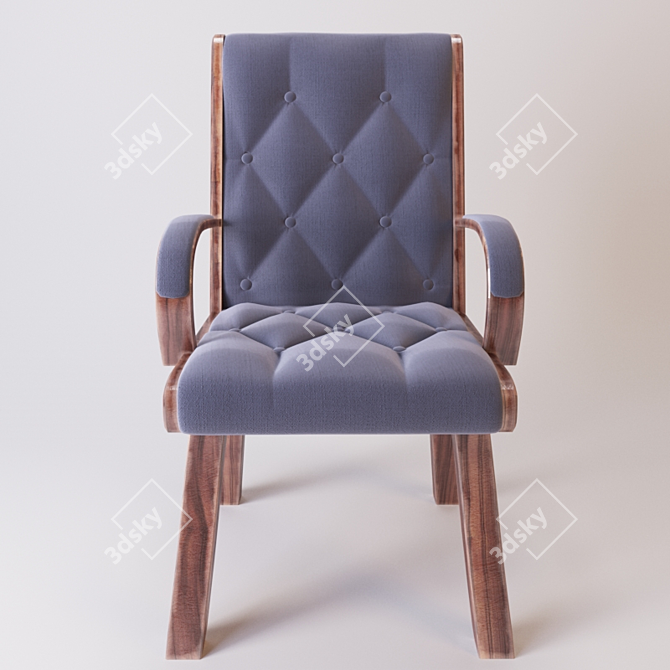 Elegant Upholstered Dining Chair 3D model image 2