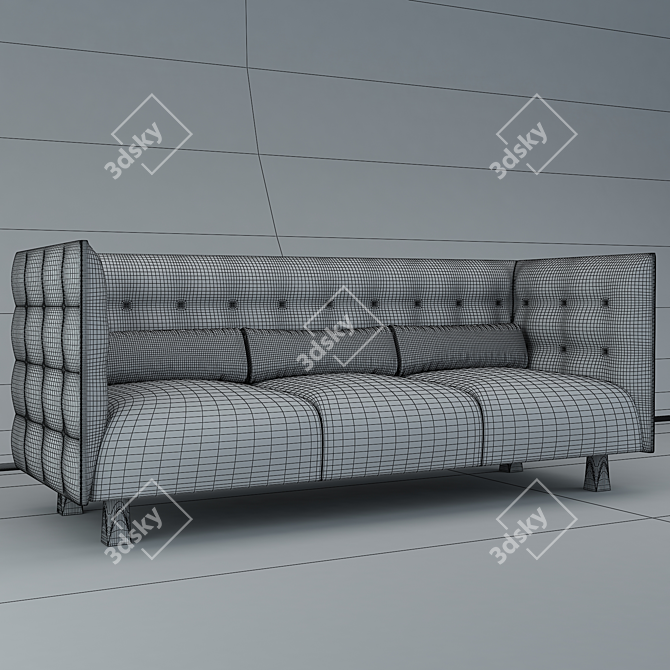 MCD 2015 Tufted 3-Seater Sofa 3D model image 2