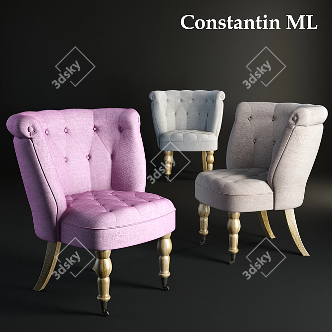 Classic Constantin Fabric Armchair: Elegant and Versatile 3D model image 1