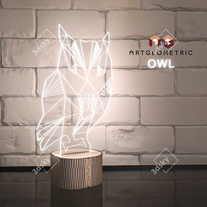 Geometric Owl Nightlight 3D model image 1