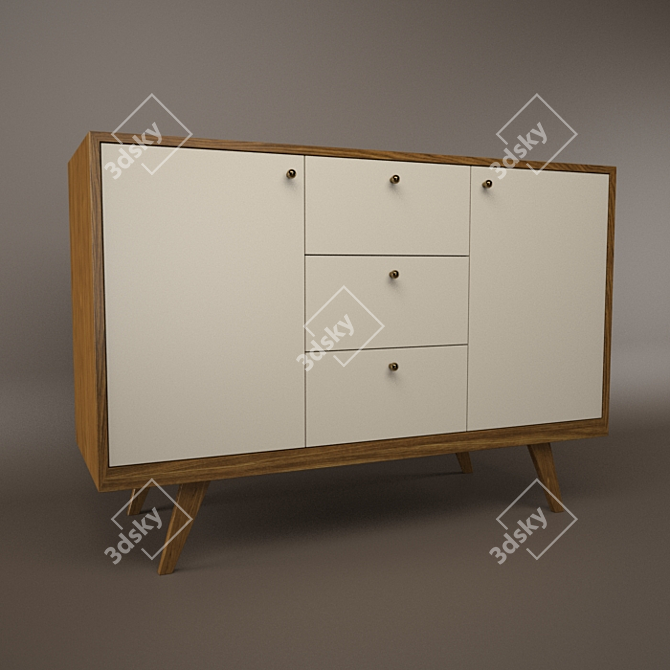 Scandinavian Style Chest Drawers 3D model image 1