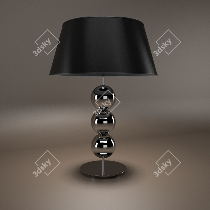 Sleek Black Chrome Table Lamp 3D model image 1