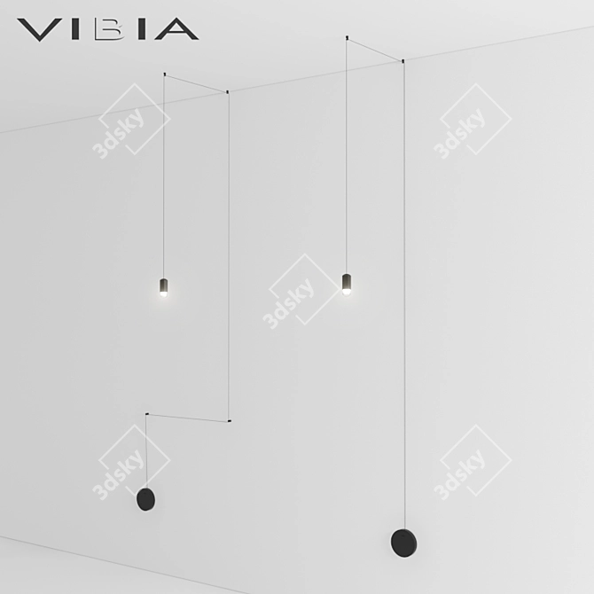 VIBIA WIREFLOW 0348: Striking Pendant Lighting 3D model image 1