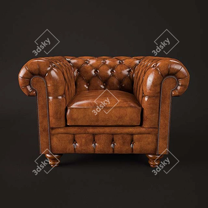 Timeless Elegance: Cromwell Chesterfield Chair 3D model image 2