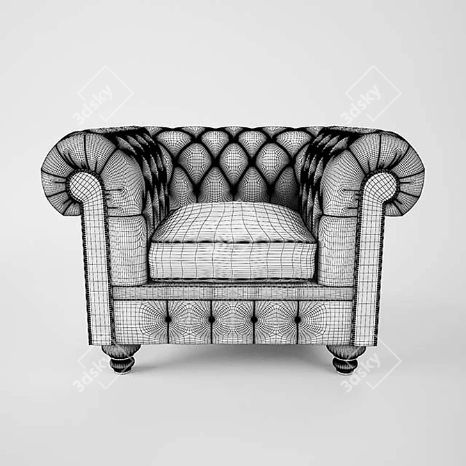 Timeless Elegance: Cromwell Chesterfield Chair 3D model image 3