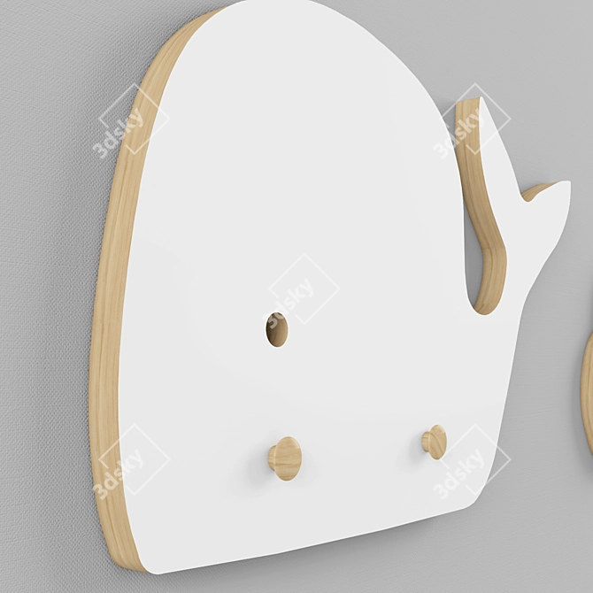 Playful Nursery Wall Hooks 3D model image 2