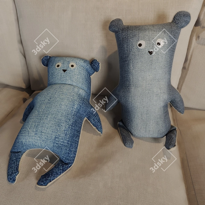 Denim Fabric Toys 3D model image 1