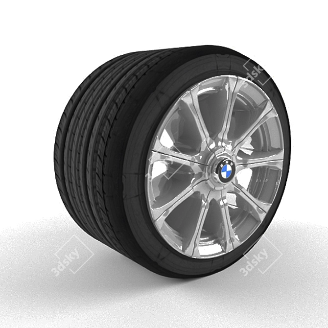 Wheel and Tire Combo 3D model image 1