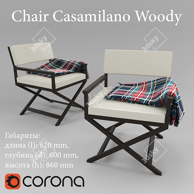 Title: Italian Leather Armchair: Woody 3D model image 1