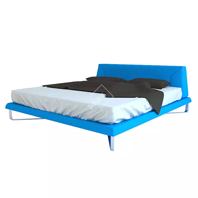 Elegant Novatex Upholstered Bed 3D model image 1