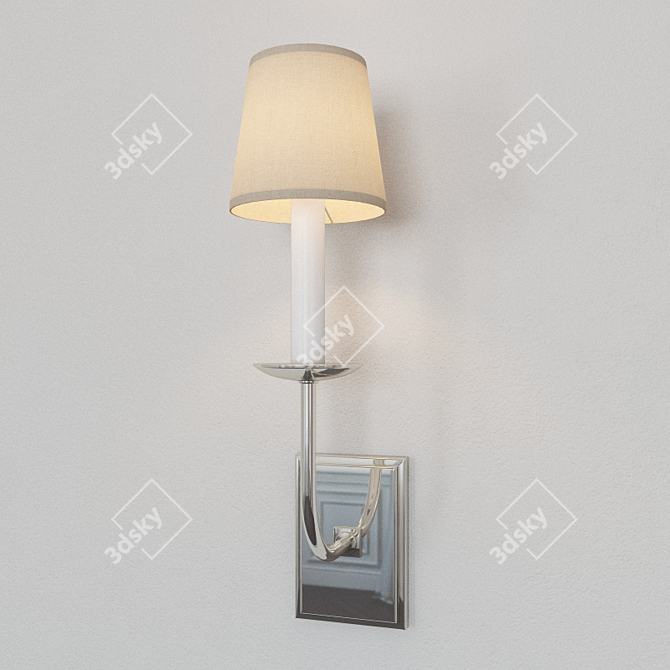 Elegant Polished Nickel Sconce 3D model image 1