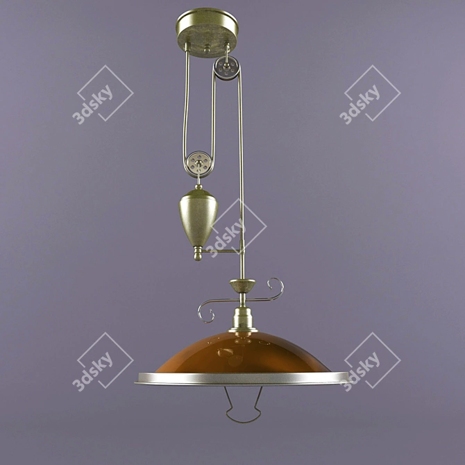 Bronze Metal Ceiling Pendant - BLITZ 3D model image 2